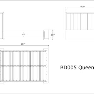 Manhattan Comfort Kingdom Cream Queen Bed