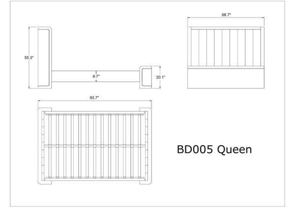 Manhattan Comfort Kingdom Graphite Queen Bed