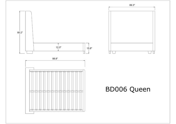 Manhattan Comfort Parlay Pine Green Queen Bed