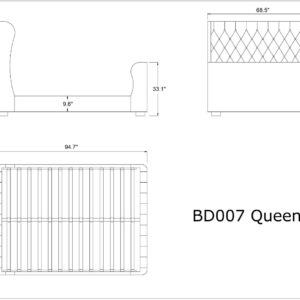 Manhattan Comfort Lola Ivory Queen Bed