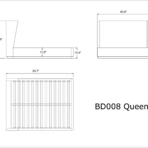 Manhattan Comfort Lenyx Graphite Queen Bed