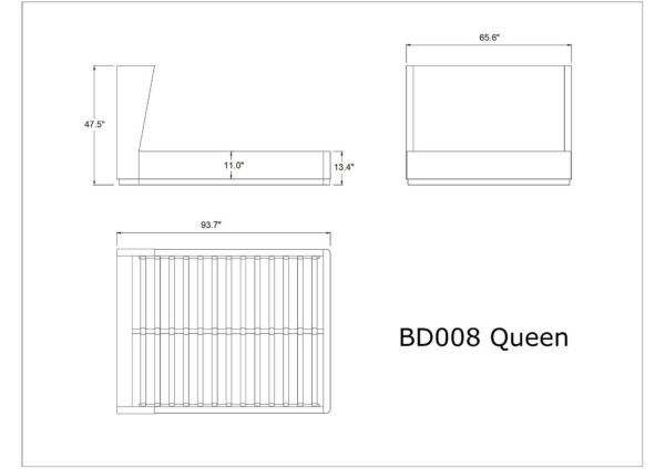 Manhattan Comfort Lenyx Graphite Queen Bed