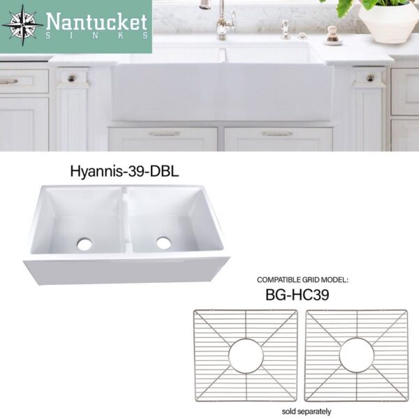 Nantucket Sinks BG-HC39 16-1/2 x 14-3/4 Inch Stainless Steel Bottom Grid Set