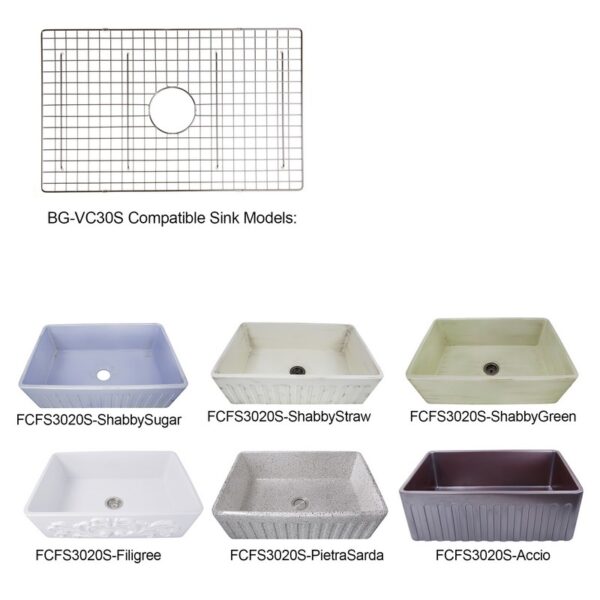 Nantucket Sinks BG-VC30S Premium Kitchen Stainless Steel Bottom Grid