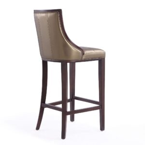 Manhattan Comfort Fifth Avenue 45 in. Bronze and Walnut Beech Wood Bar Stool