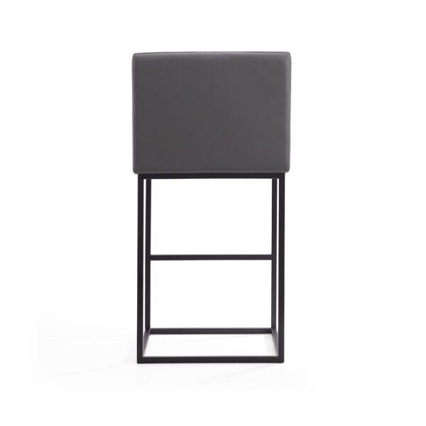 Manhattan Comfort Ambassador 42 in. Grey and Black Metal Barstool