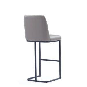 Manhattan Comfort Serena Modern Leatherette Upholstered Barstool in Grey