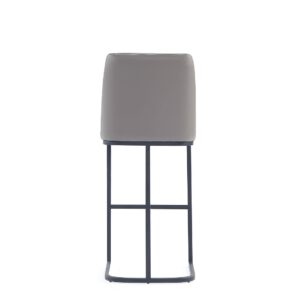 Manhattan Comfort Serena Modern Leatherette Upholstered Barstool in Grey