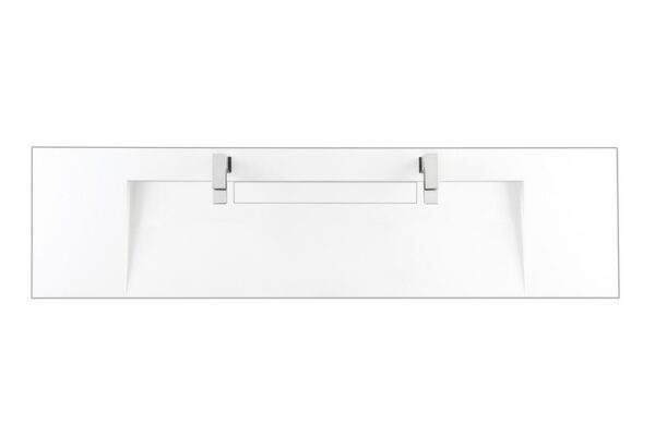 James Martin CS-378D-GW 72.6 Inch Vanity Top with 1 Ultra-Wide Rectrangular Sink with 2 Faucets in Glossy White