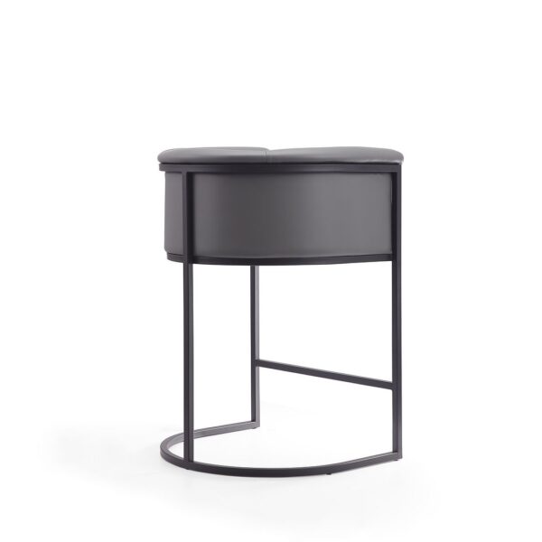 Manhattan Comfort Cosmopolitan 33.8 in. Grey and Black Metal Counter Height Bar Stool