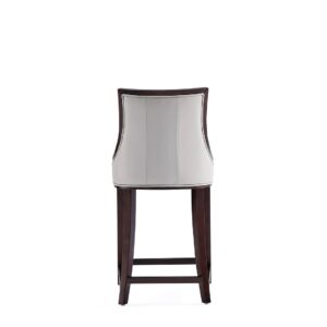 Manhattan Comfort Fifth Avenue Faux Leather Counter Stool in Light Grey