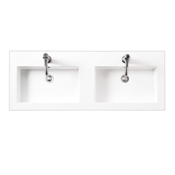 James Martin CSP-S4718D-WG Composite Countertop 47 Inch W x 18 Inch D Double Sink in White Glossy