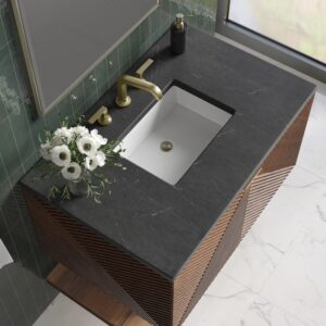 James Martin D200-V36-CSN-3CSP Marcello 36 Inch Chestnut Single Vanity with 3CM Charcoal Soapstone Top