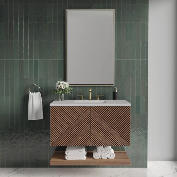 James Martin D200-V36-CSN-3ESR Marcello 36 Inch Chestnut Single Vanity with 3CM Eternal Serena Top