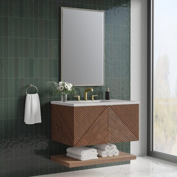 James Martin D200-V36-CSN-3ESR Marcello 36 Inch Chestnut Single Vanity with 3CM Eternal Serena Top