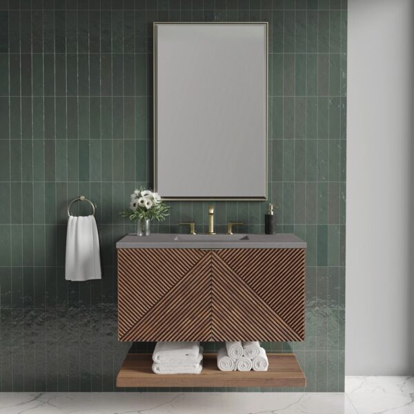 James Martin D200-V36-CSN-3GEX Marcello 36 Inch Chestnut Single Vanity with 3CM Grey Expo Top