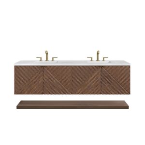 James Martin D200-V72-CSN-3AF Marcello 72 Inch Chestnut Double Vanity with 3CM Arctic Fall Top