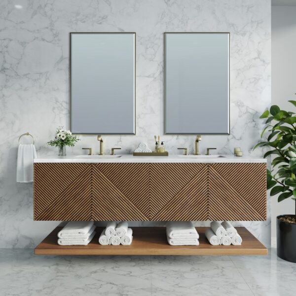 James Martin D200-V72-CSN-3AF Marcello 72 Inch Chestnut Double Vanity with 3CM Arctic Fall Top