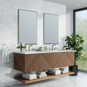 James Martin D200-V72-CSN-3AF Marcello 72 Inch Chestnut Double Vanity with 3CM Arctic Fall Top