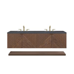 James Martin D200-V72-CSN-3CSP Marcello 72 Inch Chestnut Double Vanity with 3CM Charcoal Soapstone Top