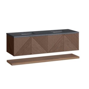 James Martin D200-V72-CSN-3CSP Marcello 72 Inch Chestnut Double Vanity with 3CM Charcoal Soapstone Top