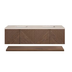 James Martin D200-V72-CSN-3EMR Marcello 72 Inch Chestnut Double Vanity with 3CM Eternal Marfil Top