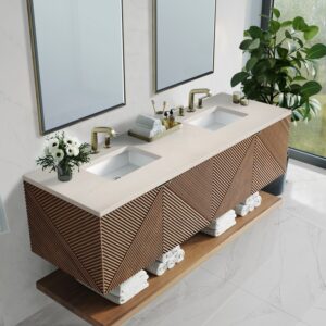 James Martin D200-V72-CSN-3EMR Marcello 72 Inch Chestnut Double Vanity with 3CM Eternal Marfil Top