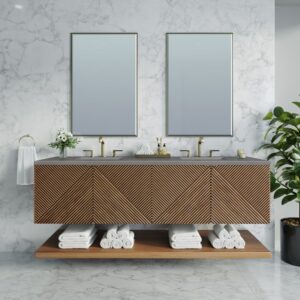 James Martin D200-V72-CSN-3GEX Marcello 72 Inch Chestnut Double Vanity with 3CM Grey Expo Top