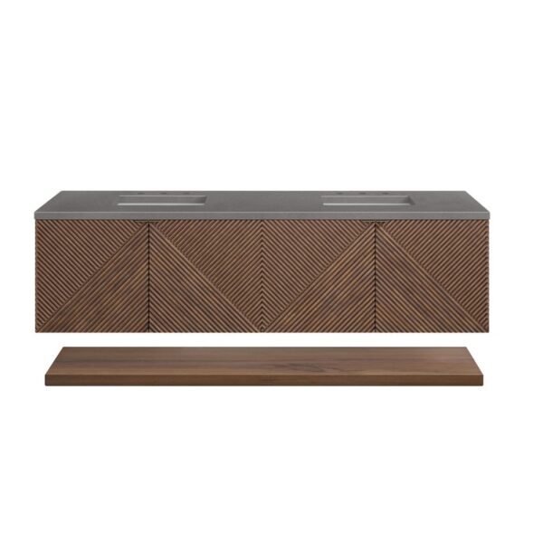 James Martin D200-V72-CSN-3GEX Marcello 72 Inch Chestnut Double Vanity with 3CM Grey Expo Top