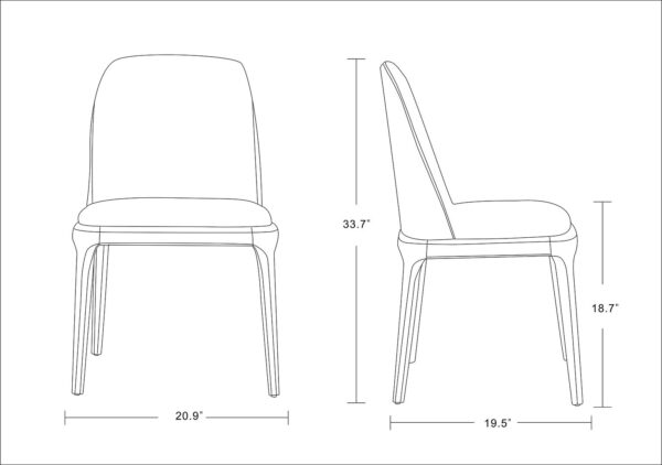 Manhattan Comfort Courding Tan and Walnut Faux Leather Dining Chair