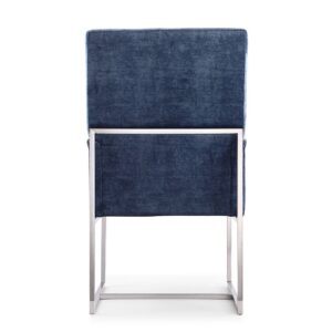 Manhattan Comfort Element Blue Velvet Dining Armchair