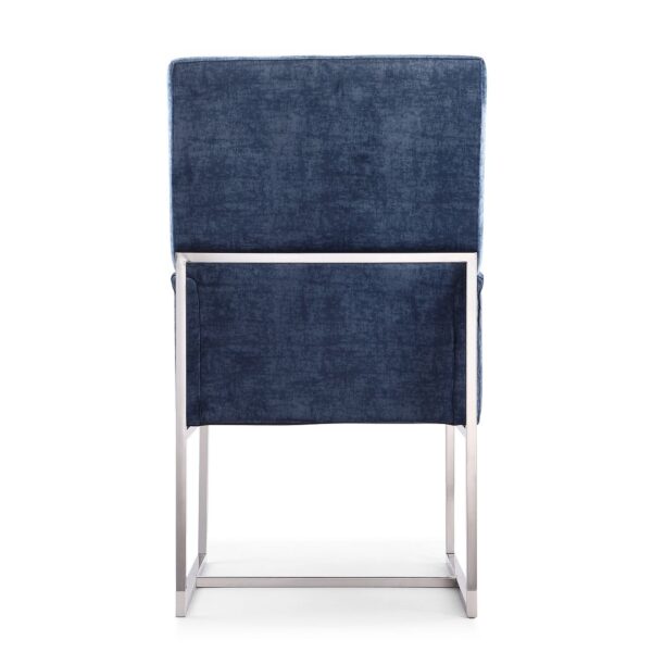 Manhattan Comfort Element Blue Velvet Dining Armchair