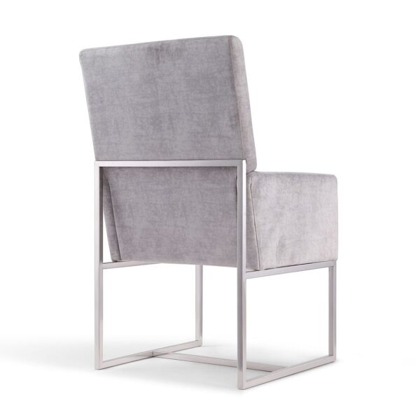 Manhattan Comfort Element Grey Velvet Dining Armchair