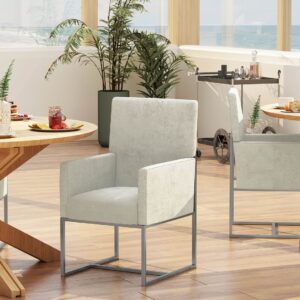 Manhattan Comfort Element Champagne Velvet Dining Armchair