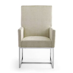 Manhattan Comfort Element Champagne Velvet Dining Armchair