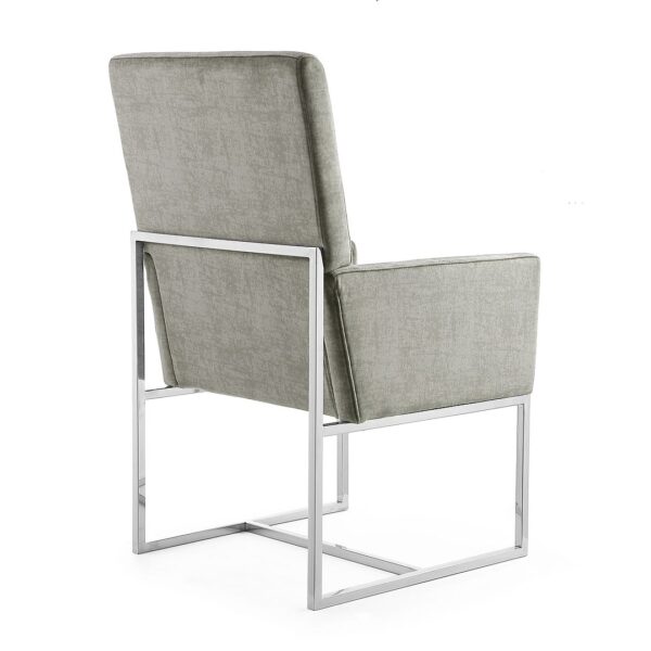 Manhattan Comfort Element Steel Velvet Dining Armchair