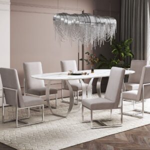 Manhattan Comfort Element Champagne Velvet Dining Chair