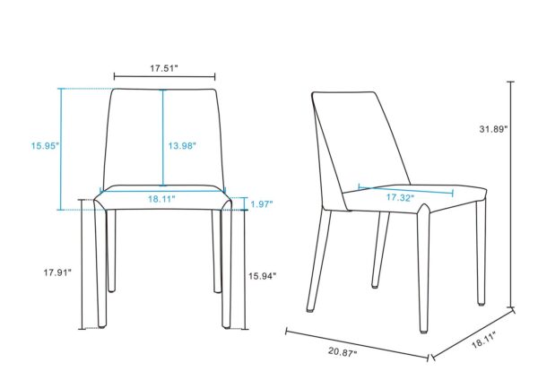 Manhattan Comfort Paris Clay Saddle Leather Dining Chair (Set of 2)