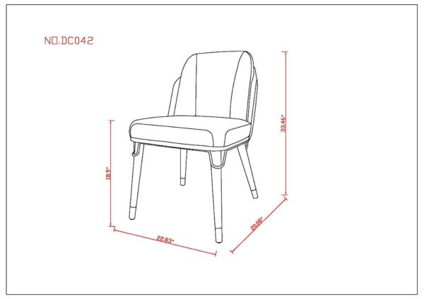 Manhattan Comfort Estelle Cream and Black Faux Leather Dining Chair