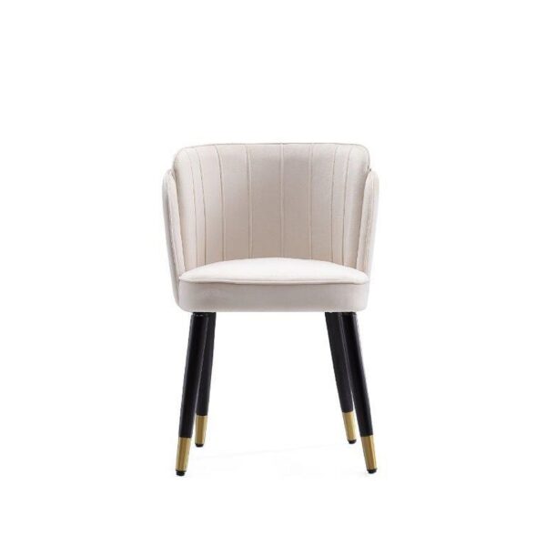 Manhattan Comfort Zephyr Velvet Dining Chair in Cream