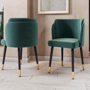 Manhattan Comfort Zephyr Velvet Dining Chair in Hunter Green