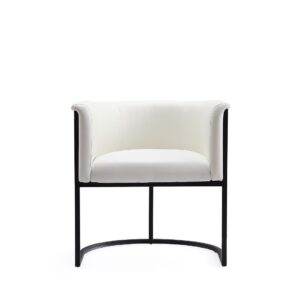 Manhattan Comfort Bali White and Black Faux Leather Dining Chair