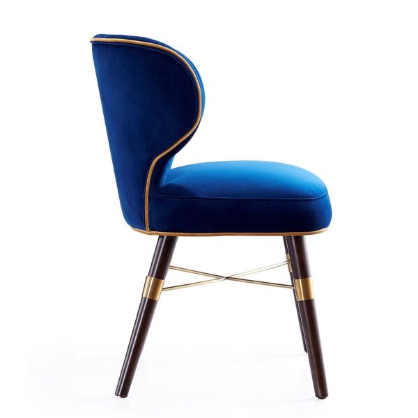 Manhattan Comfort Strine Royal Blue Velvet Dining Chair