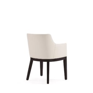 Manhattan Comfort Gansevoort Modern Faux Leather Dining Armchair in Cream