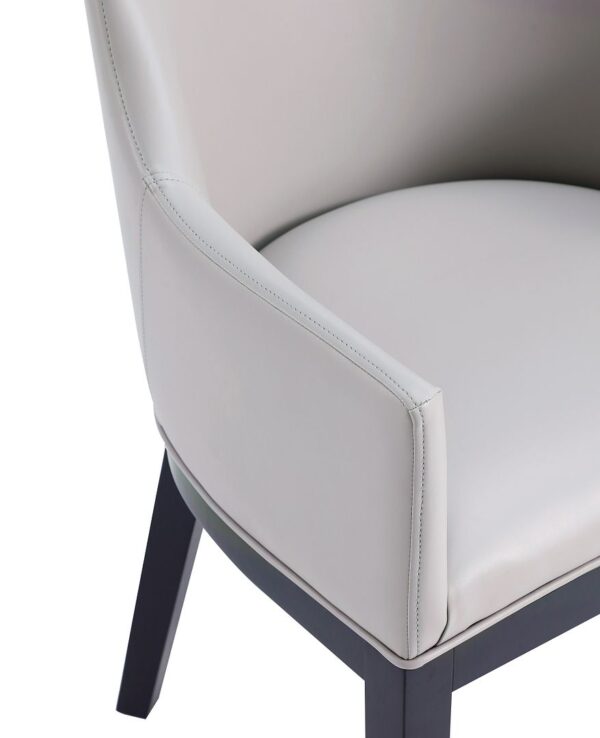 Manhattan Comfort Gansevoort Modern Faux Leather Dining Armchair in Light Grey