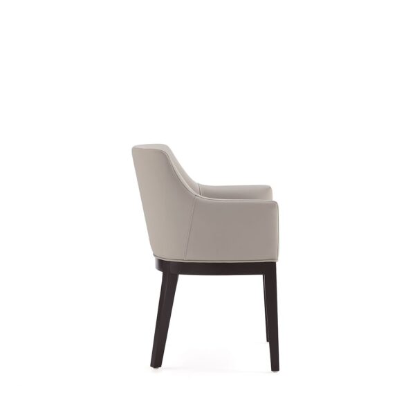 Manhattan Comfort Gansevoort Modern Faux Leather Dining Armchair in Stone Grey