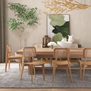 Manhattan Comfort Versailles Square Dining Chair in Nature Cane - Set of 2