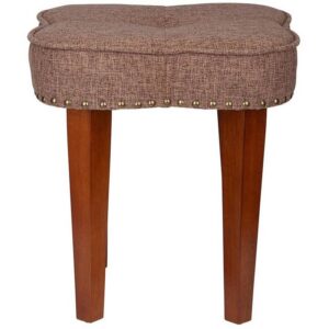 Design Toscano DE101 16 Inch Dunhill Cloverleaf Boudoir Stool - Brown