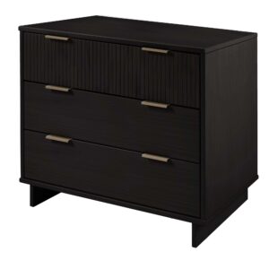 Manhattan Comfort Granville 38.18" Modern Standard Dresser with 3 Full Extension Drawers in Black