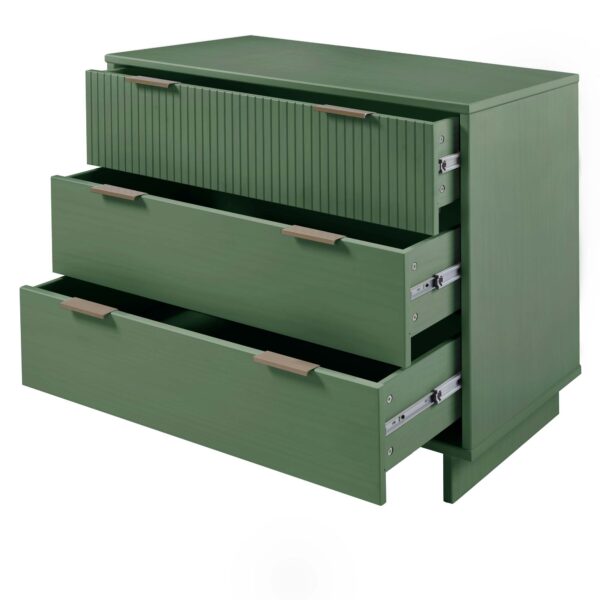 Manhattan Comfort Granville 38.18" Modern Standard Dresser with 3 Full Extension Drawers in Sage Green